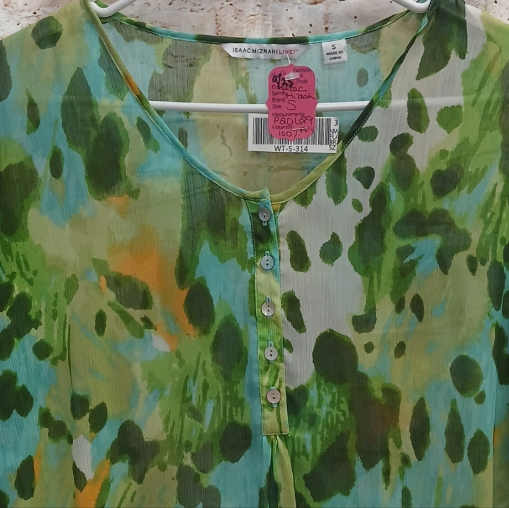 Isaac Mizrahi Multicolor Abstract Blouse - Picture 6 of 9